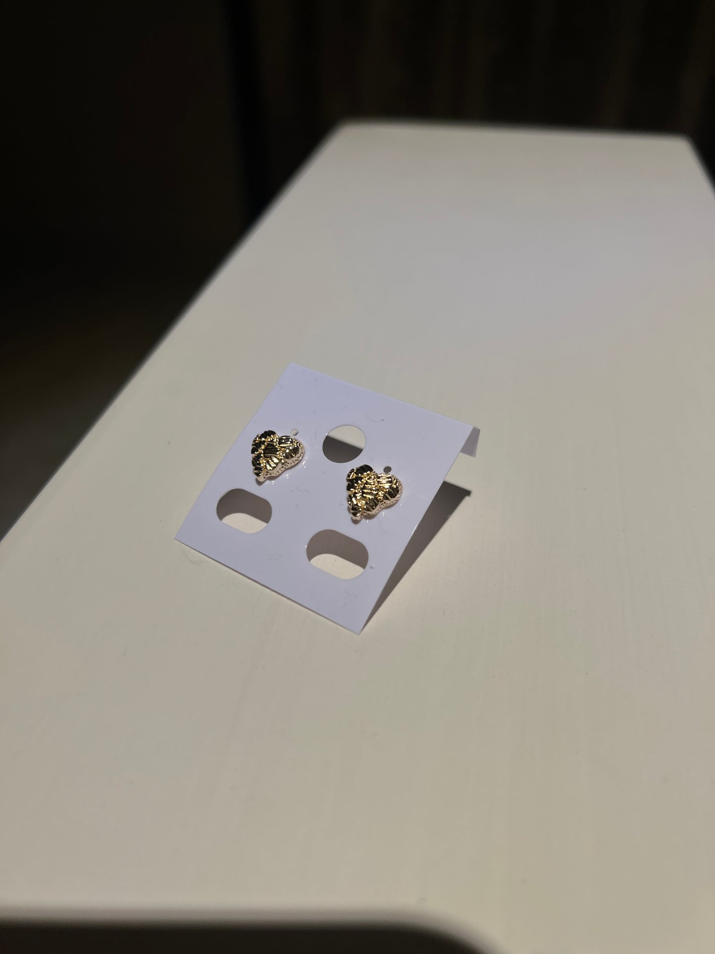 Gold Heart Nugget Heart Earrings Gold Plated SMALL SIZE