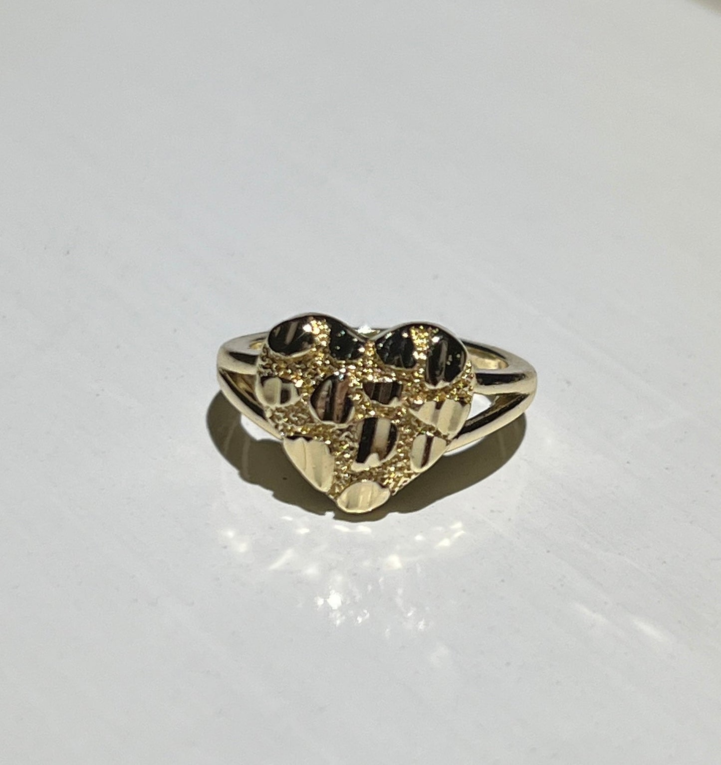 Gold Nugget Heart Ring