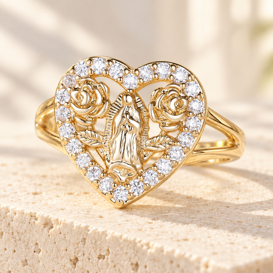 Virgin Mary Heart Ring