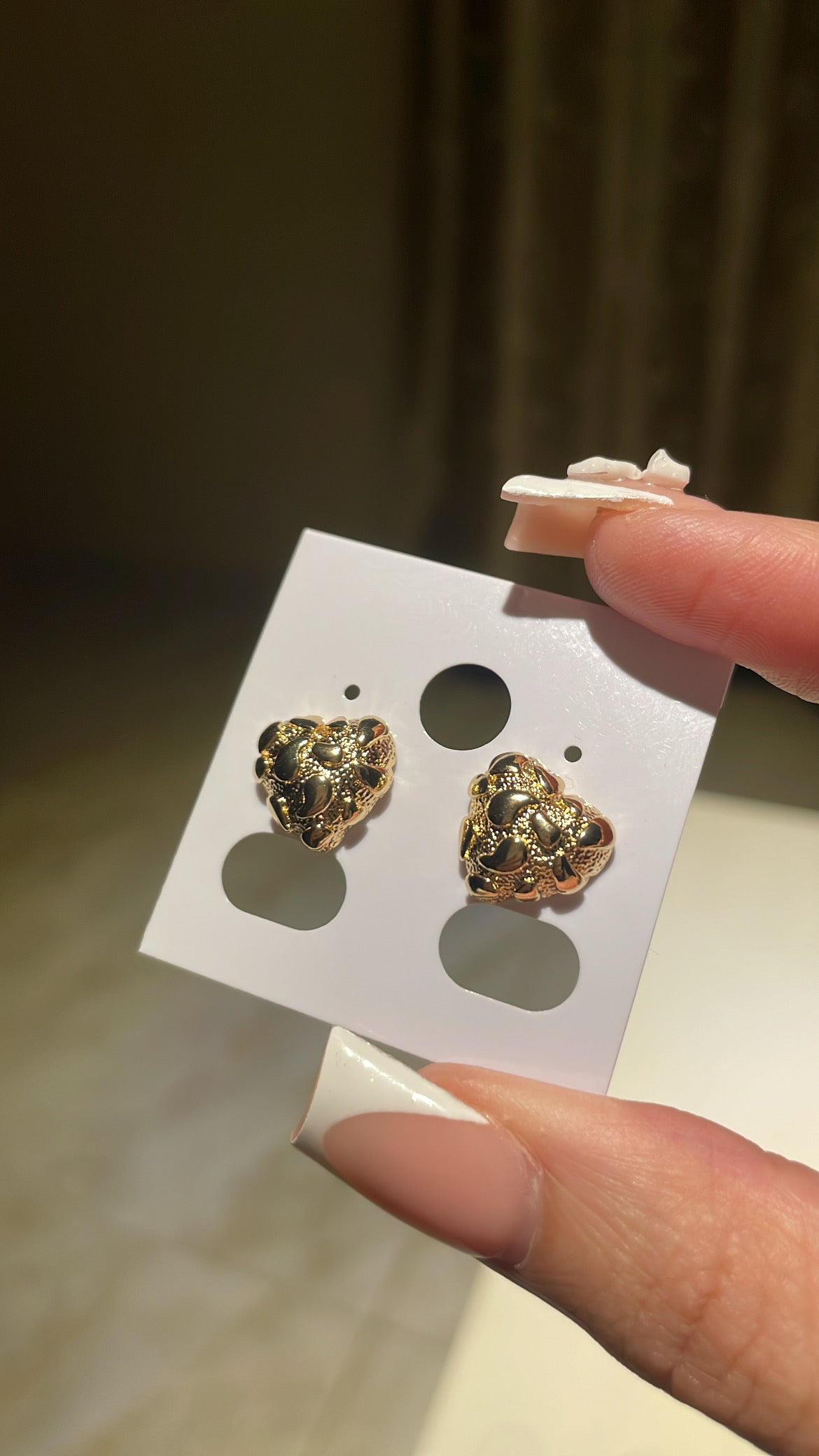 Chunky Gold Heart Plated Earrings
