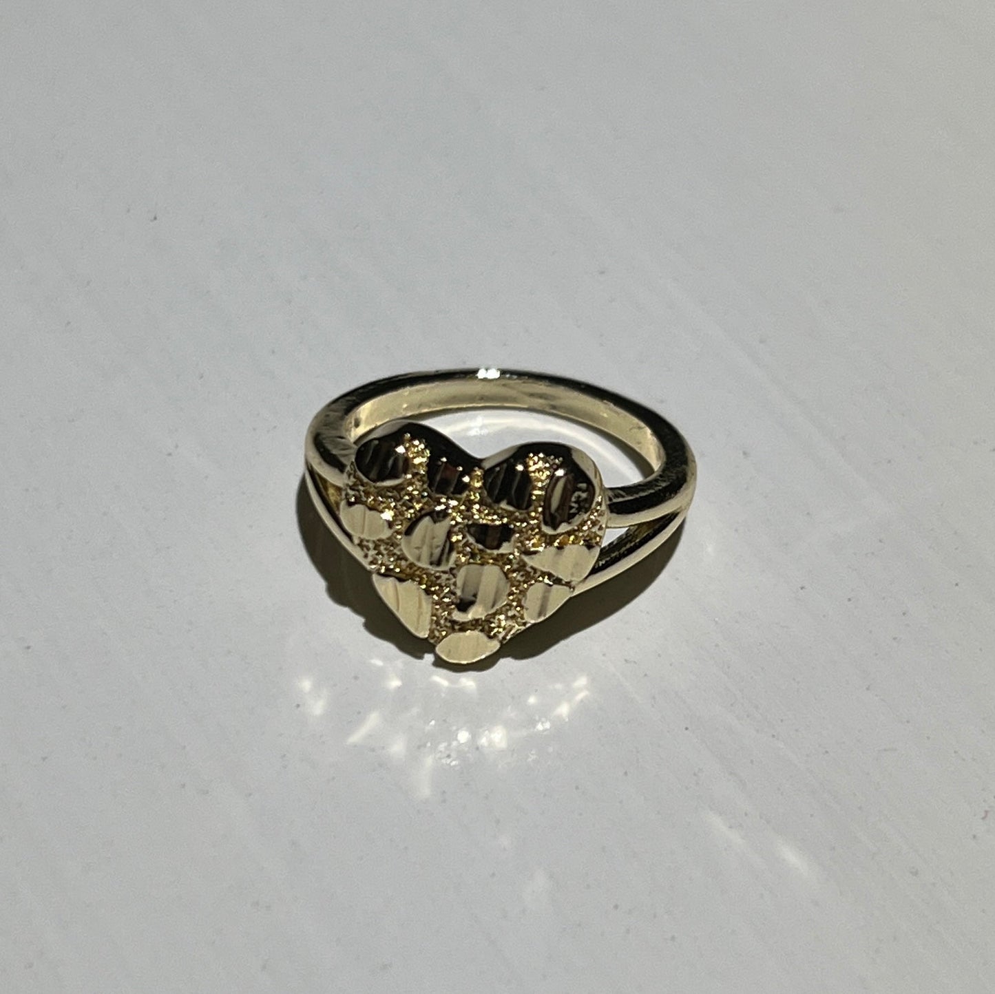 Gold Nugget Heart Ring