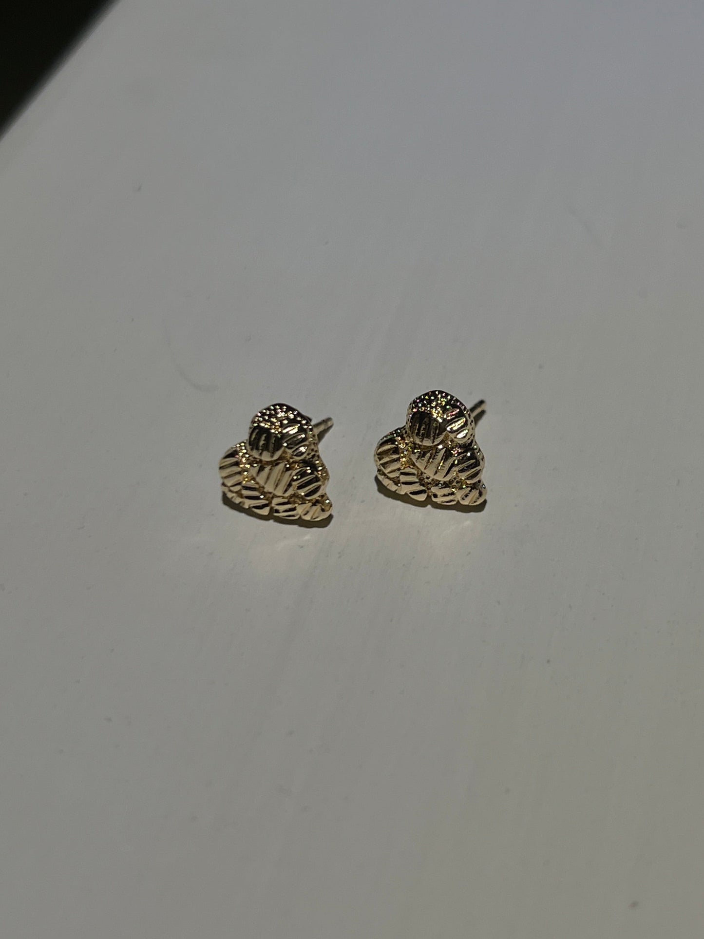 Gold Heart Nugget Heart Earrings Gold Plated SMALL SIZE