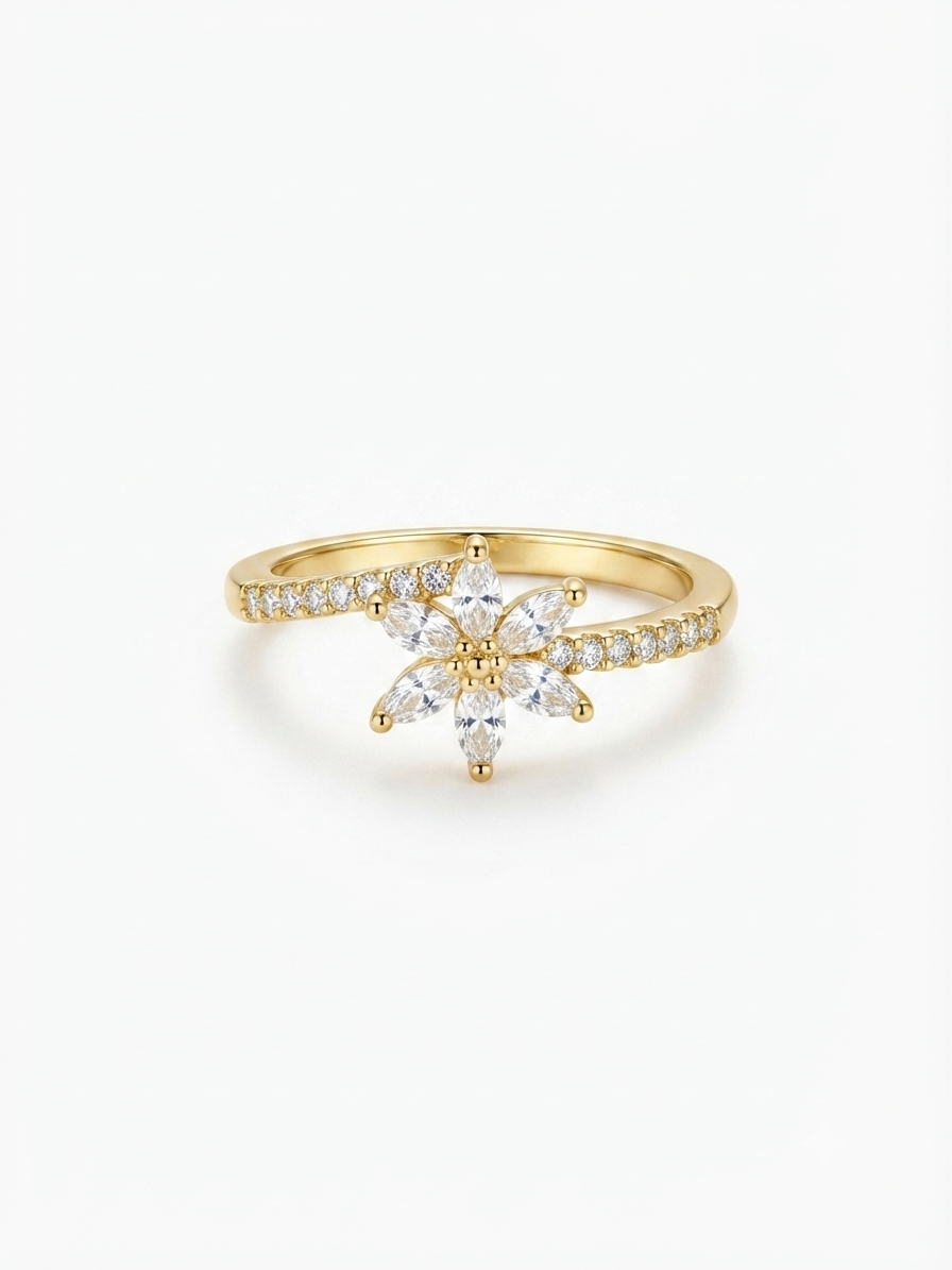 Daisy Marquee Gold Ring