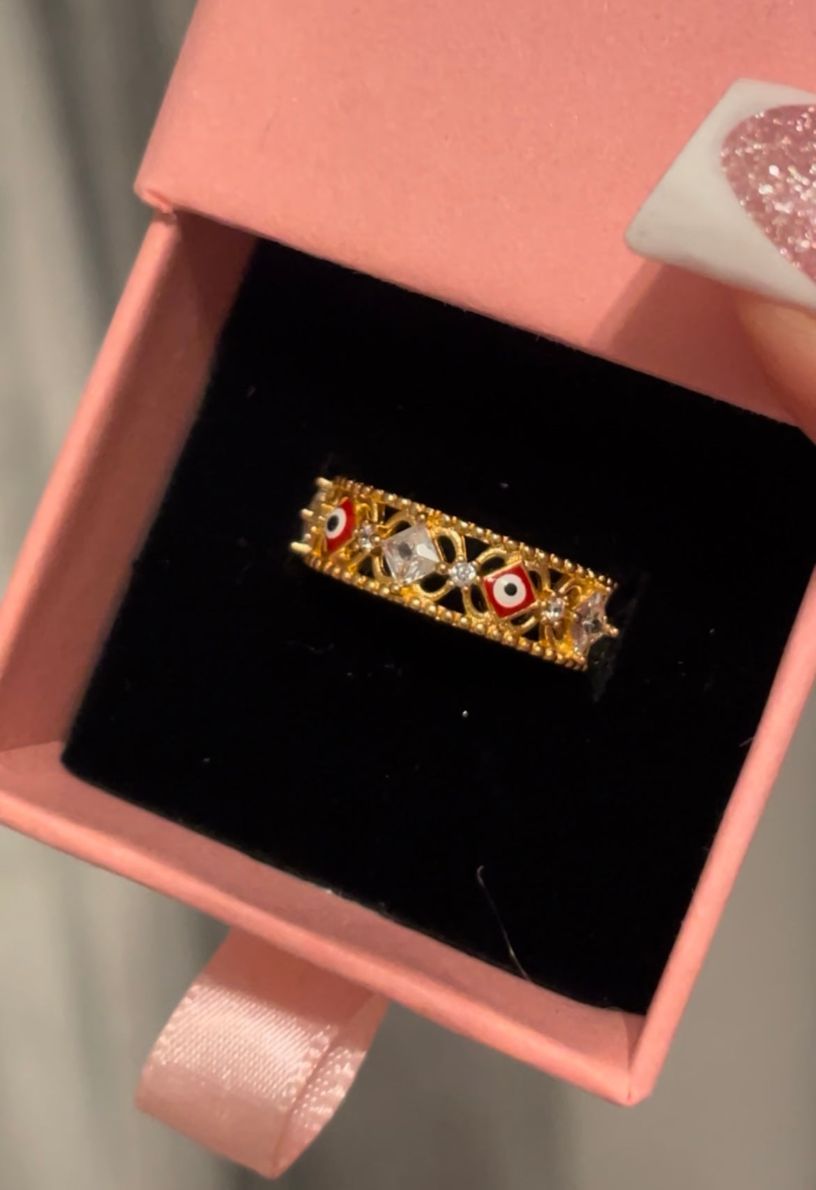 Evil Eye Ring Red Ring (Adjustable) One Size Fits All