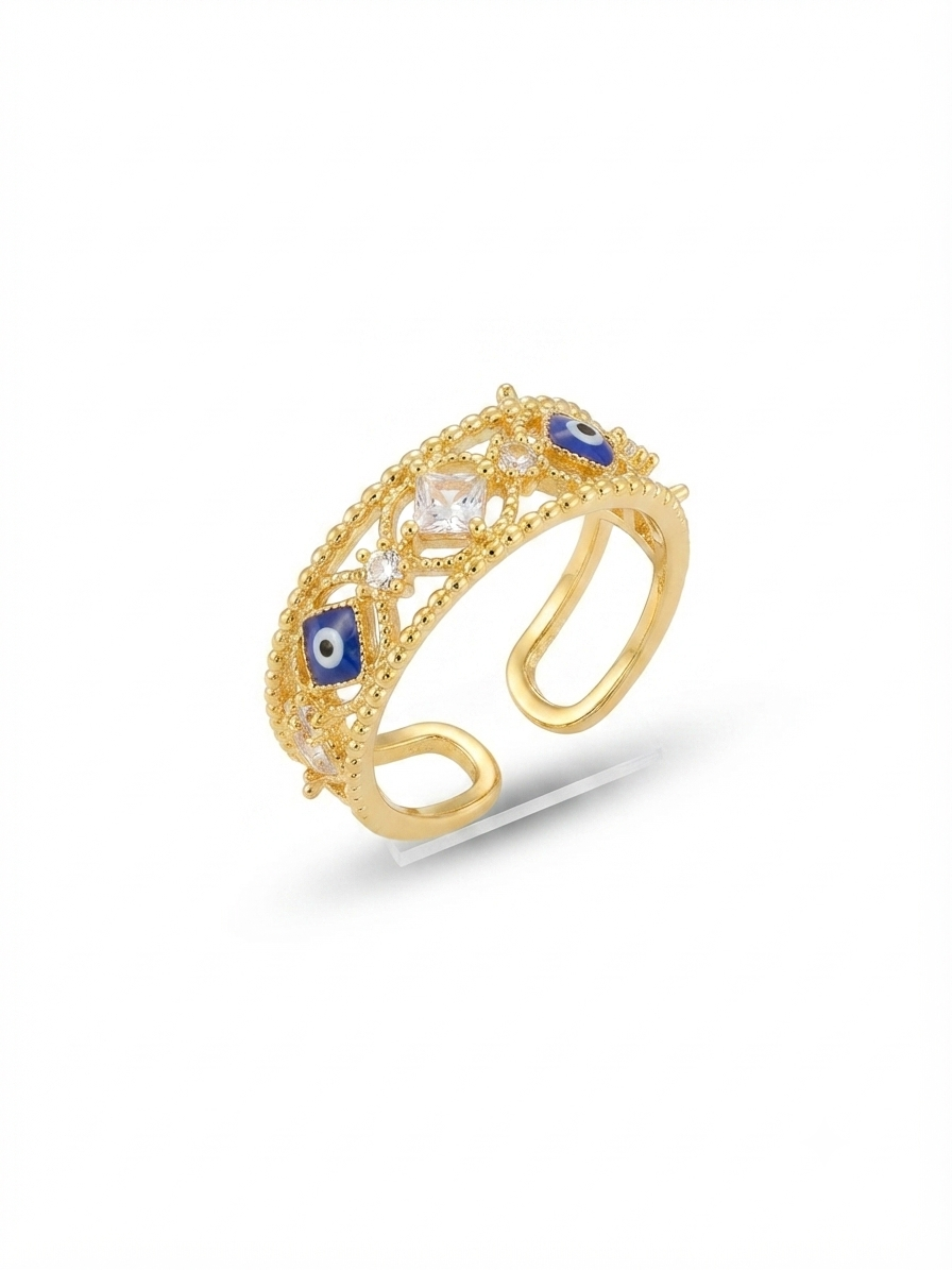 Evil Eye Ring Blue (Adjustable) One Size Fits All