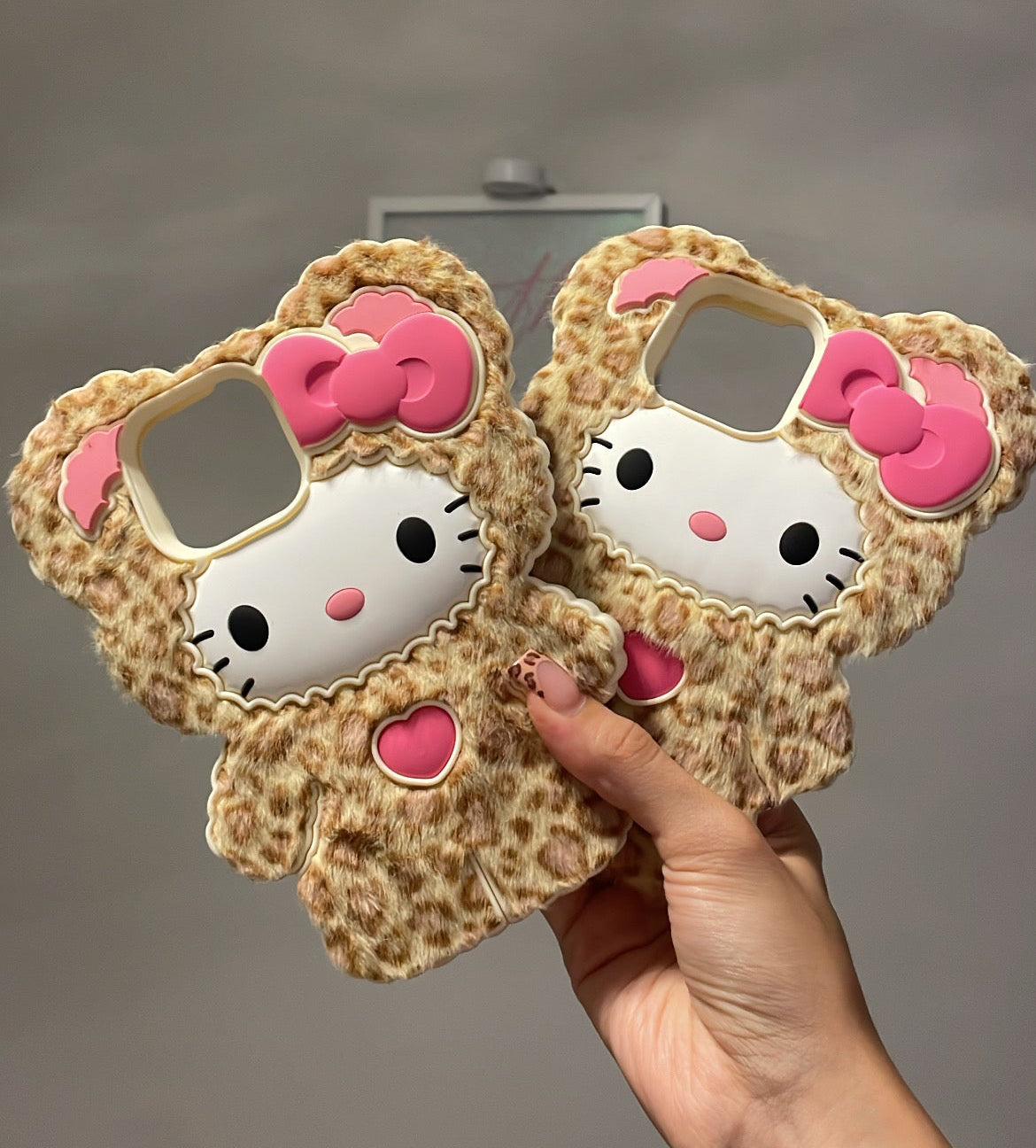 Leopard Furry Kitty Case