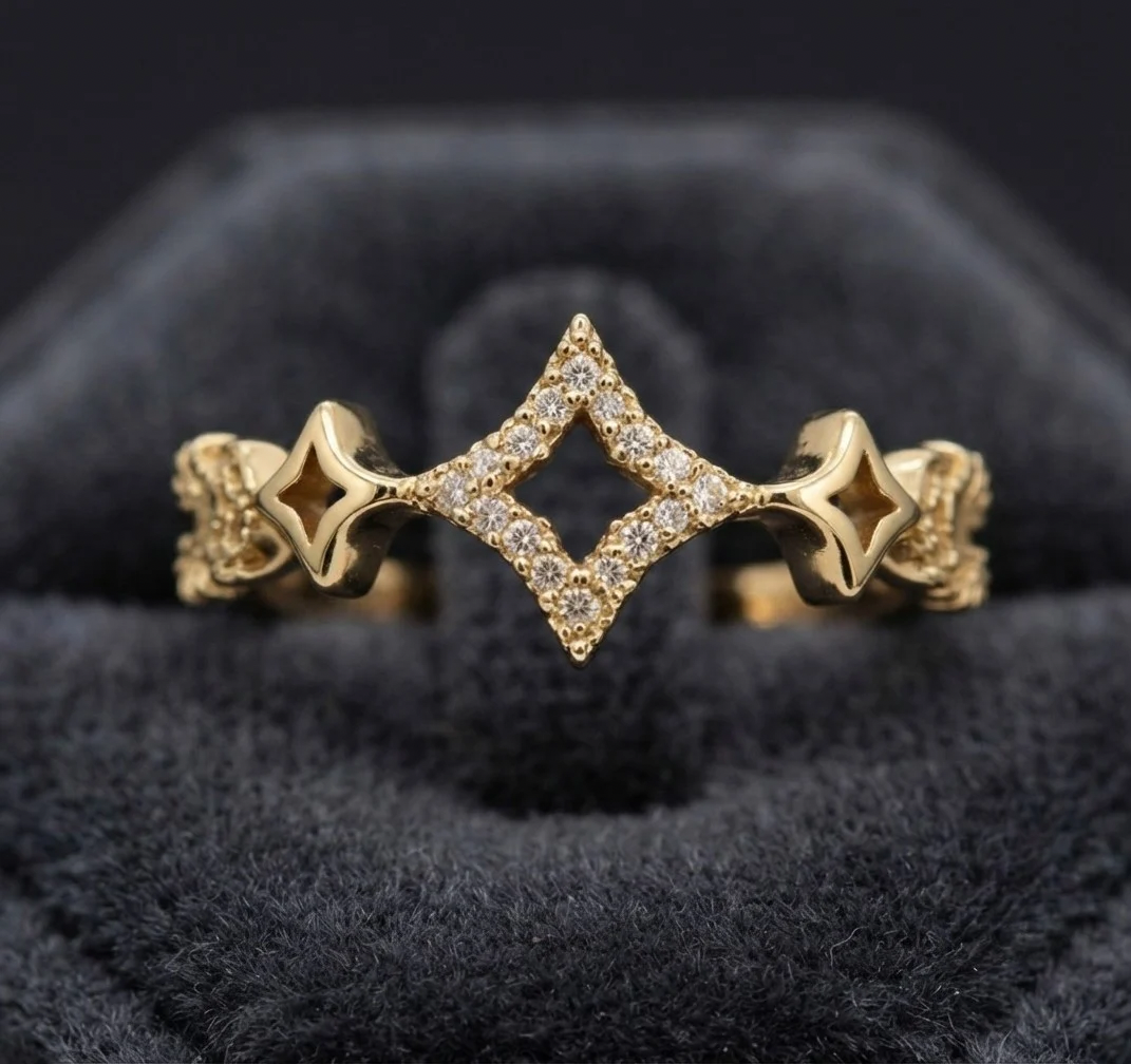 Chevron Diamond Ring