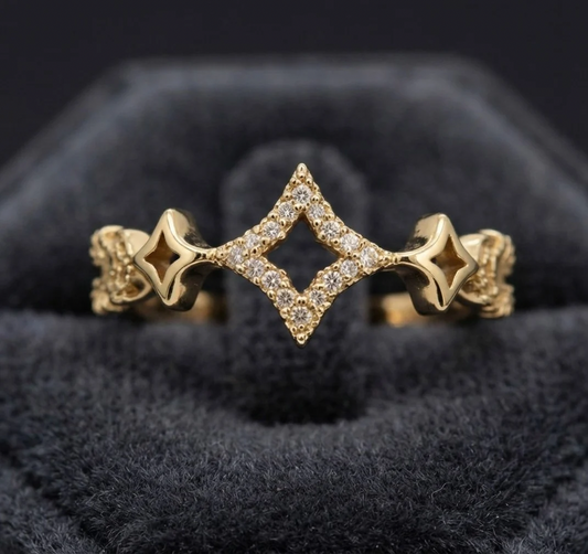 Chevron Diamond Ring