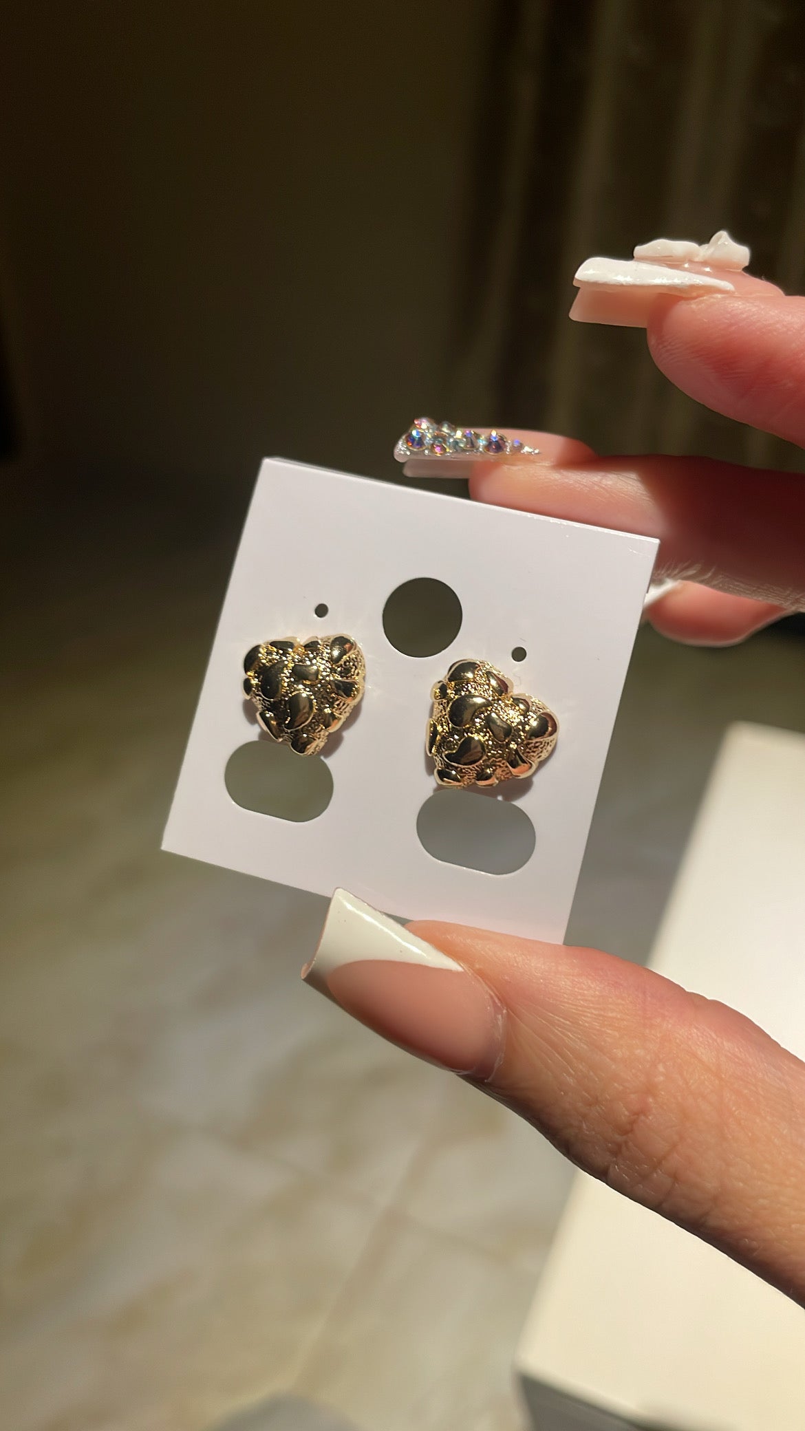 Chunky Gold Heart Plated Earrings