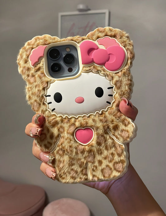 Leopard Furry Kitty Case