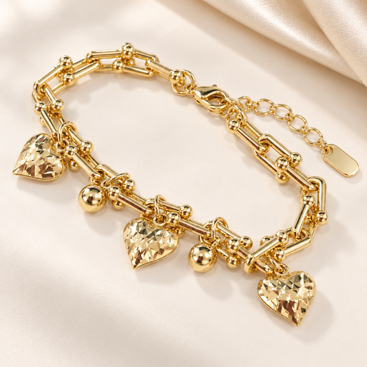 Heart Charm Dangle Bracelet