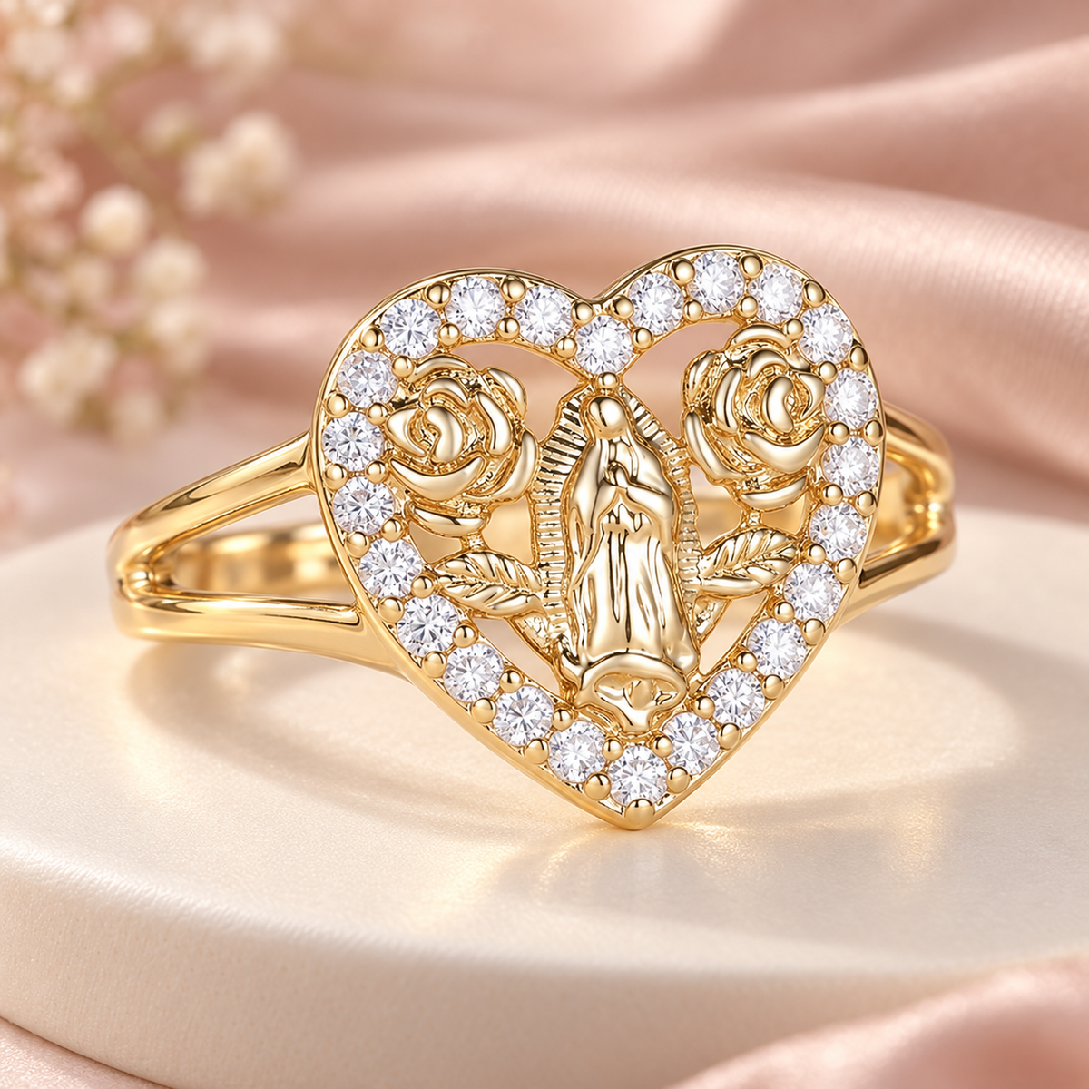 Virgin Mary Heart Ring