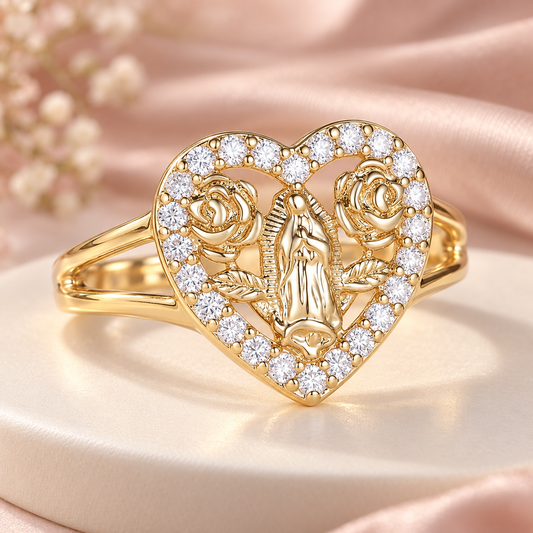 Virgin Mary Heart Ring