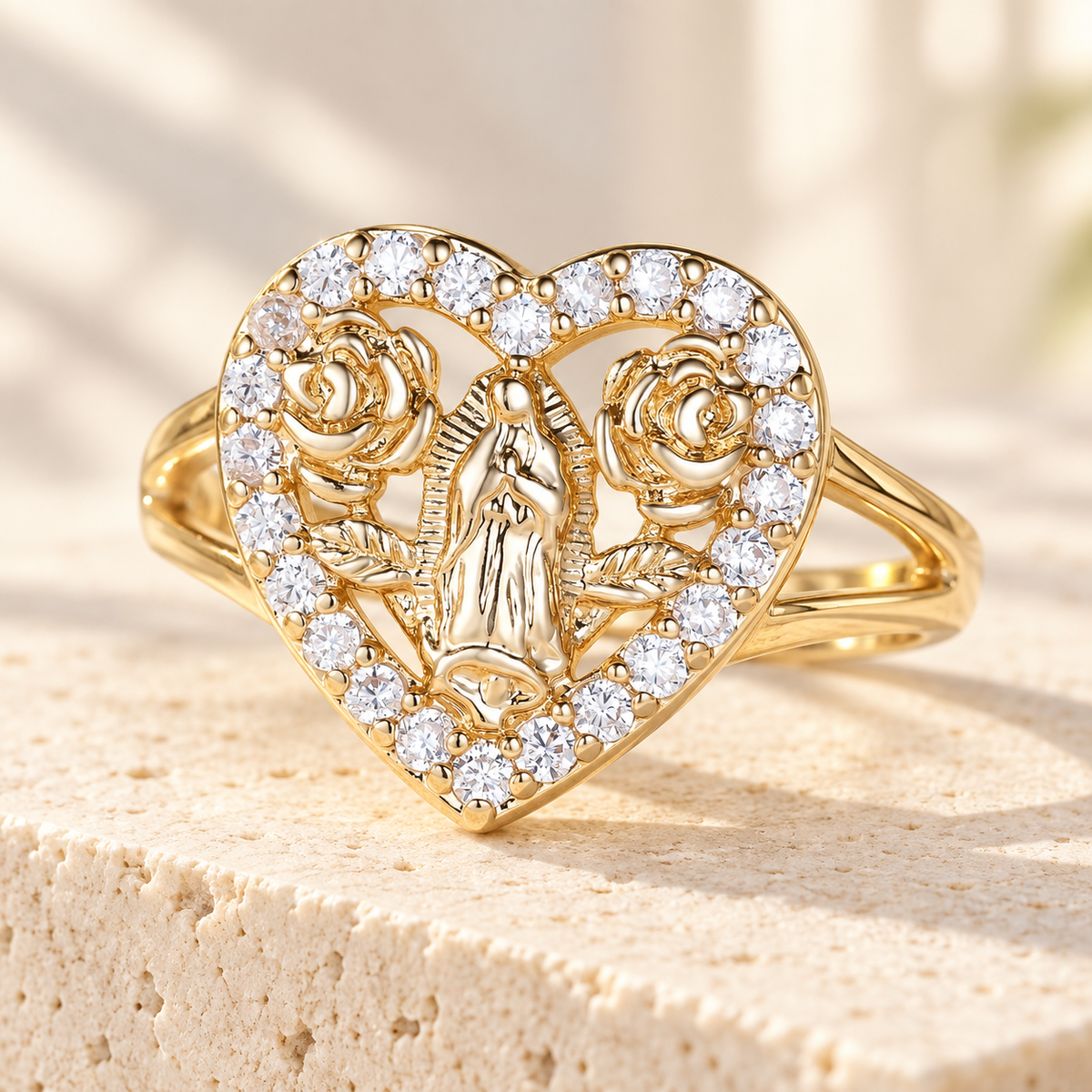 Virgin Mary Heart Ring