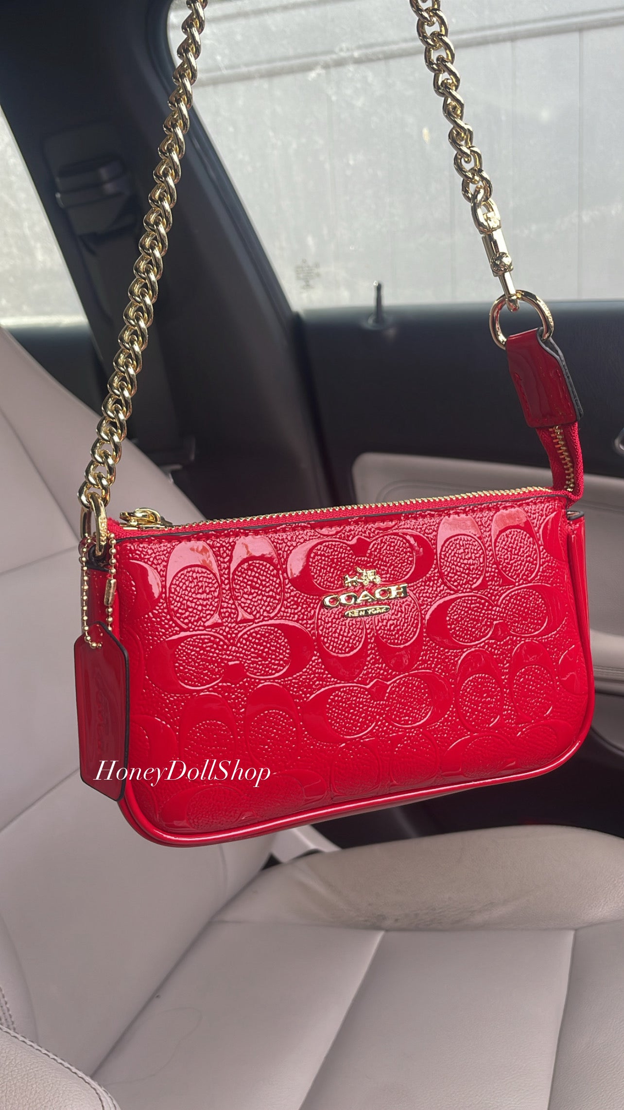 Red Monogram Purse Embossed