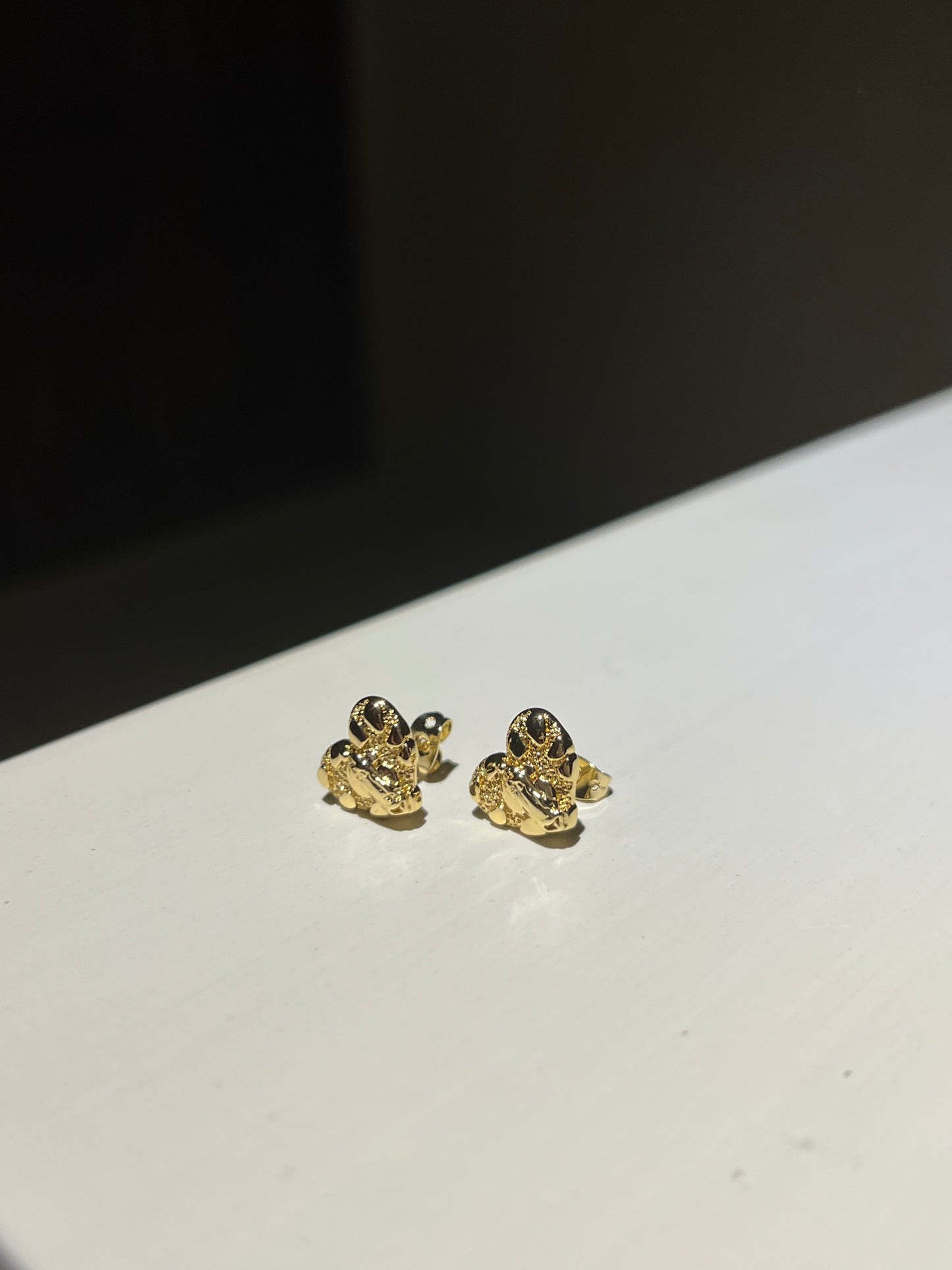 Heart Gold Nugget Earrings MEDIUM SIZE Gold Plated