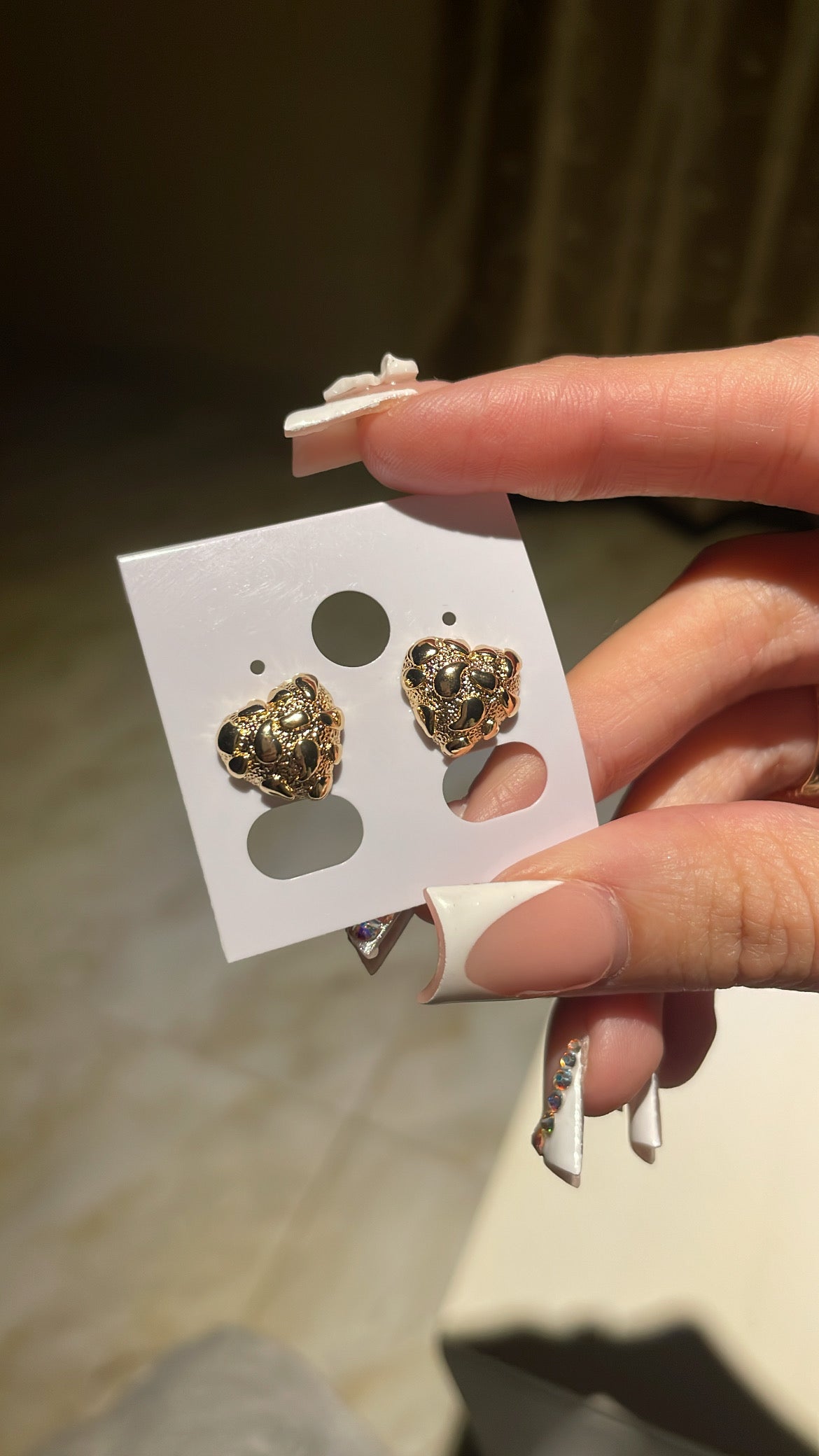 Chunky Gold Heart Plated Earrings