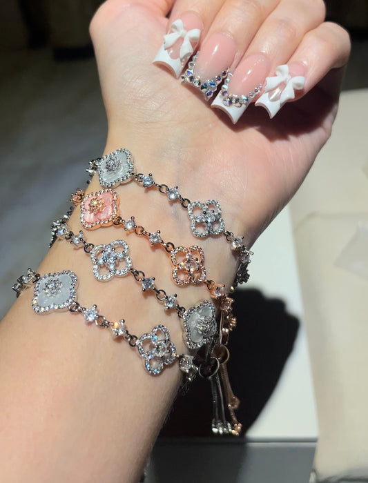 Sparkle Clover Adjustable Bracelet