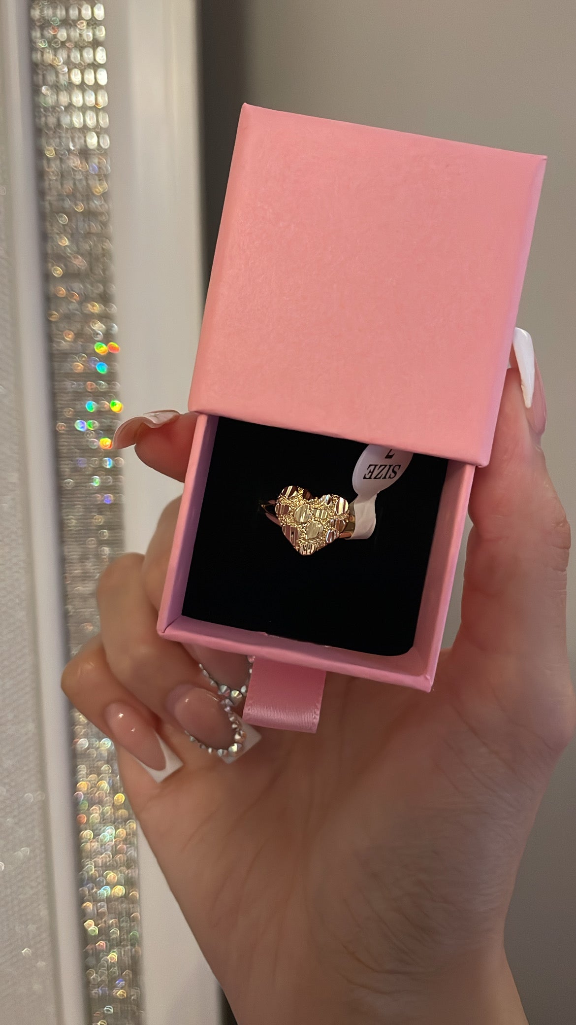 Gold Nugget Heart Ring