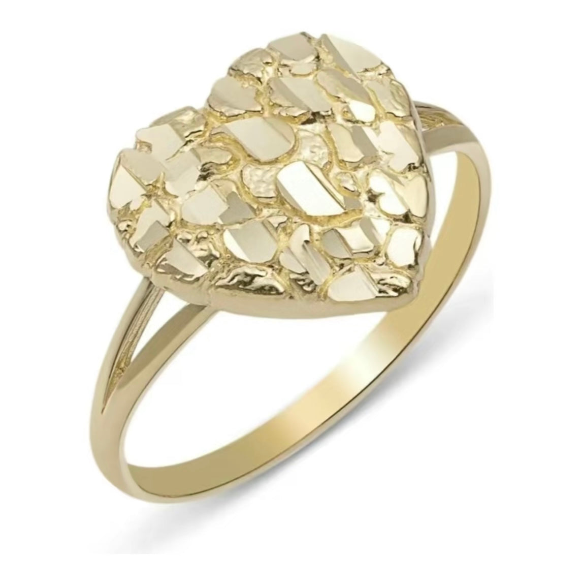 Gold Nugget Heart Ring